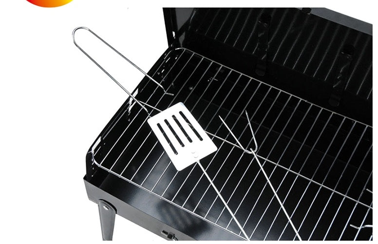Portable folding suitcase charcoal barbecue grill