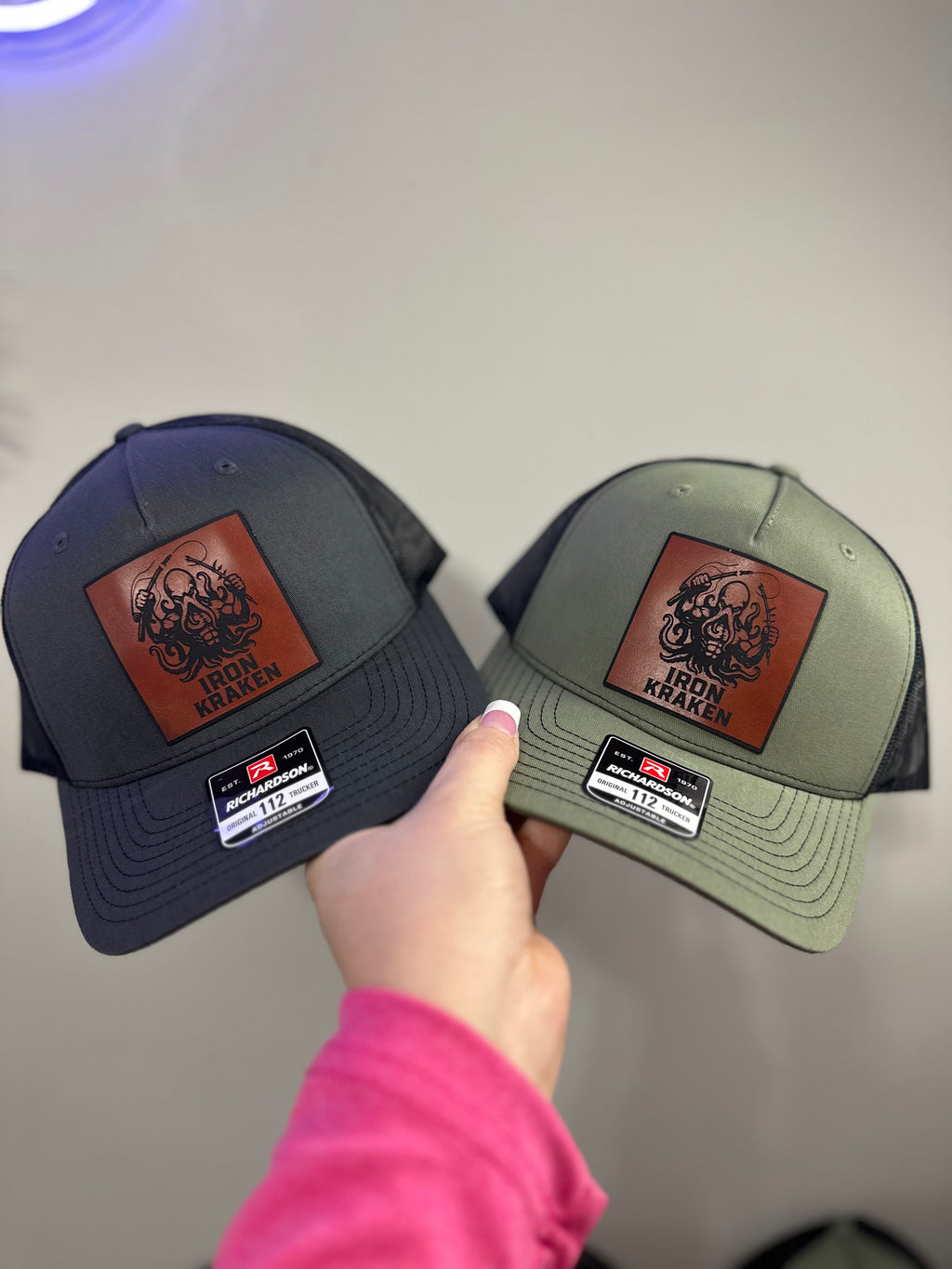 Iron Kraken Leather Patch Baseball Cap