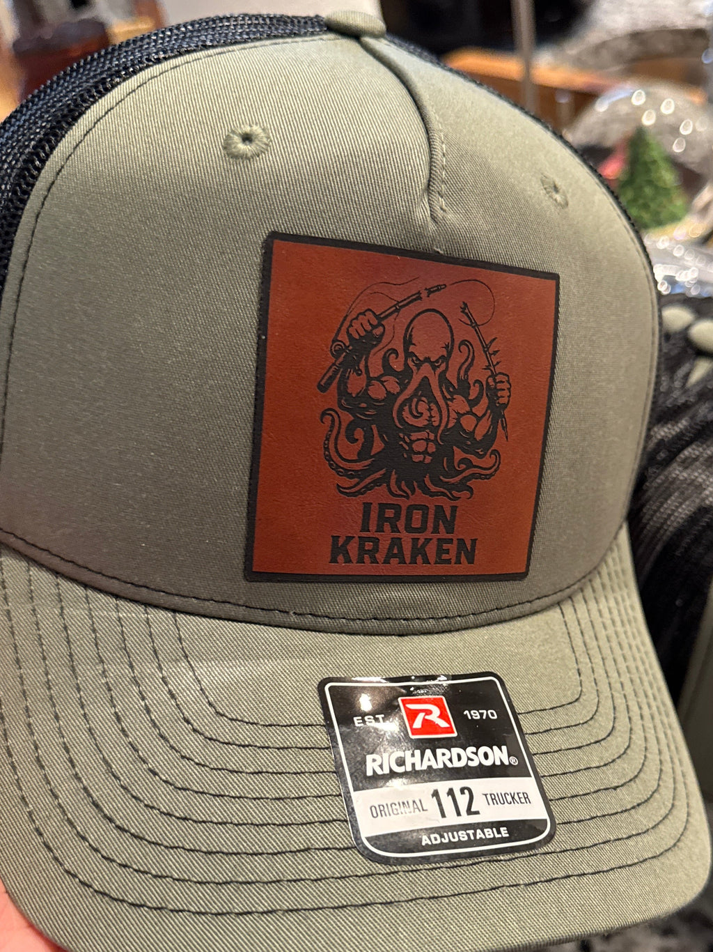 Iron Kraken Leather Patch Baseball Cap