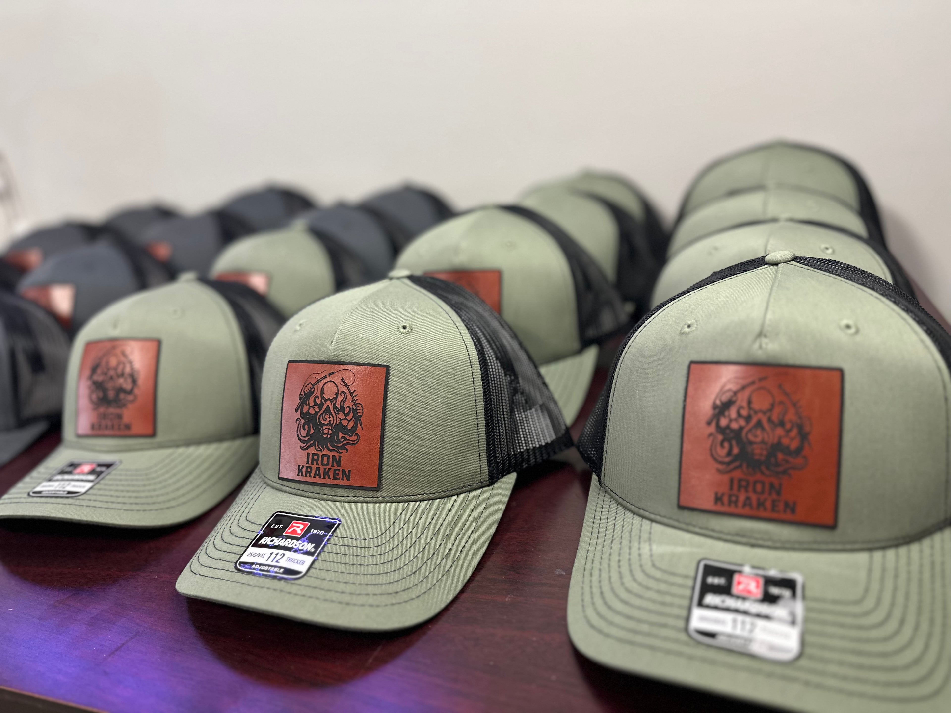 Iron Kraken Leather Patch Baseball Cap