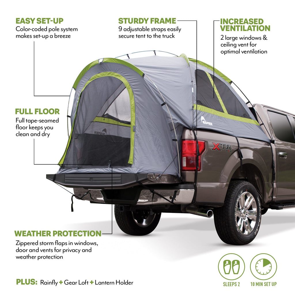 Truck-bed tent for pickup camping