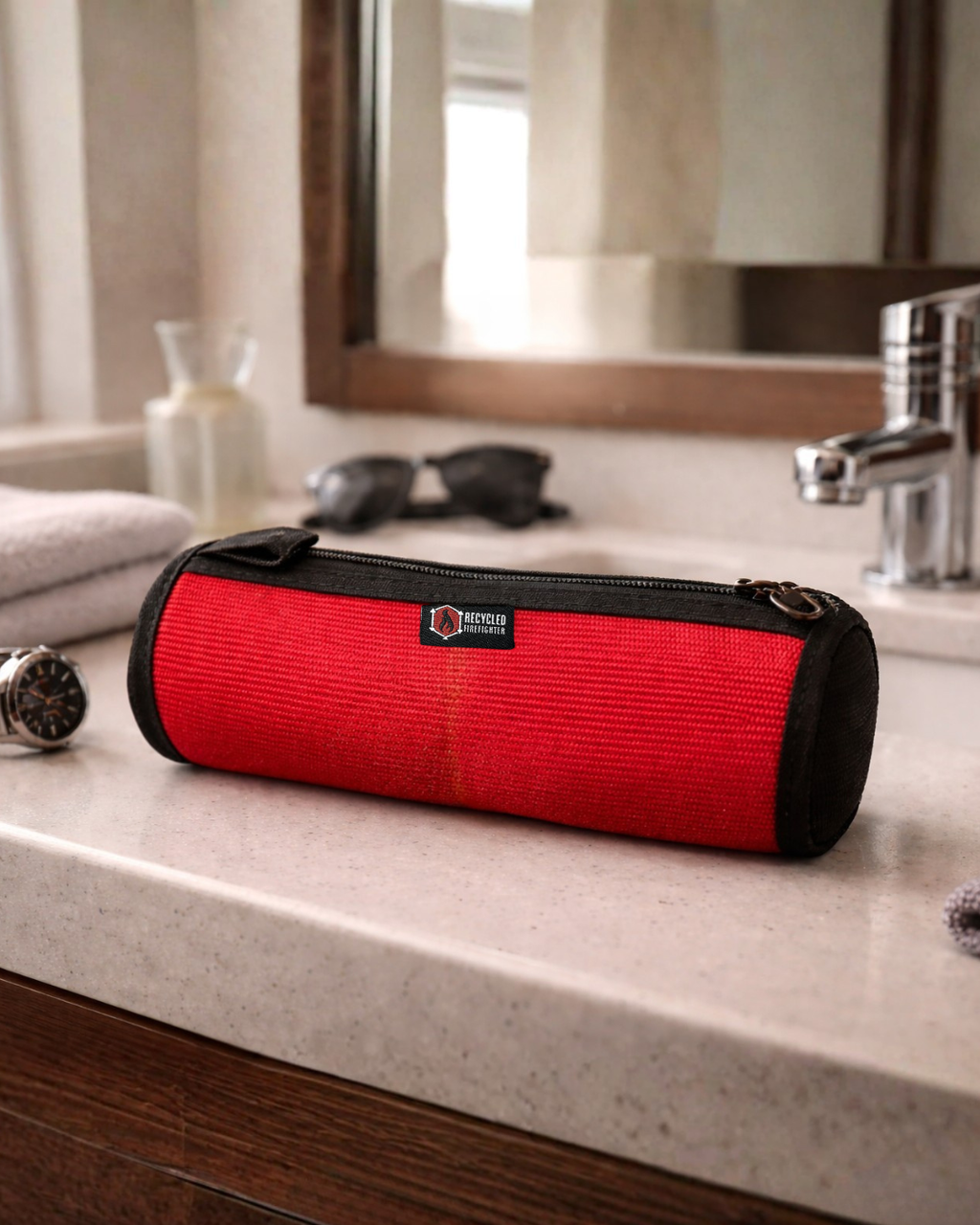 Fire hose dopp kit toiletry bag