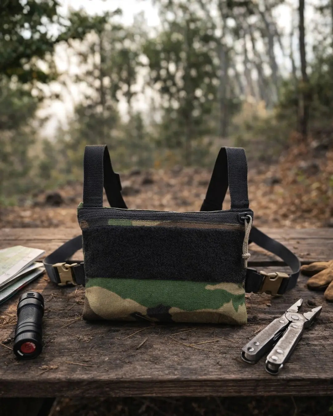 Woodland minimalist chest rig
