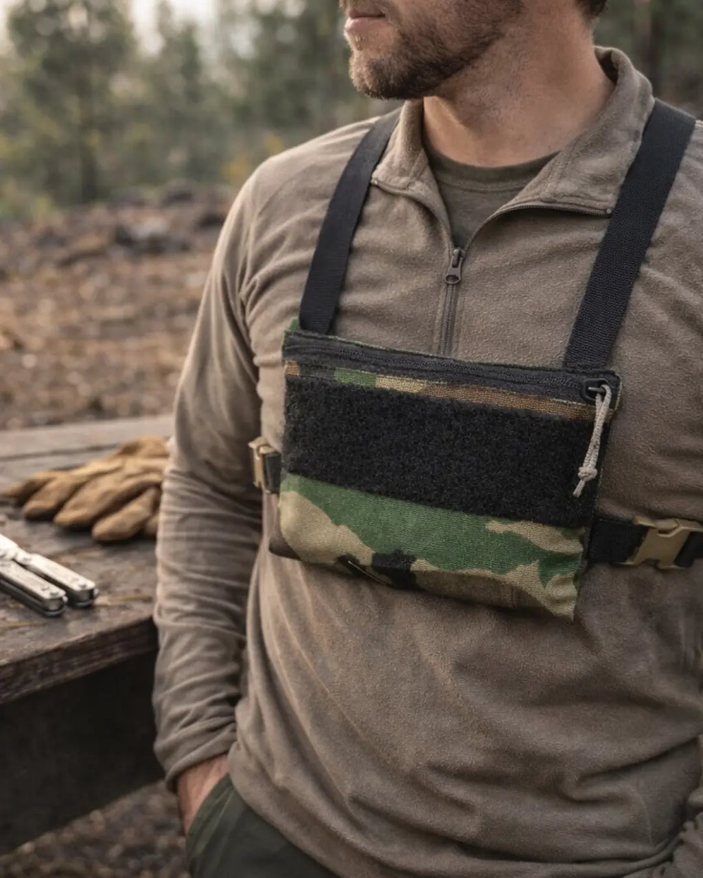 Woodland minimalist chest rig