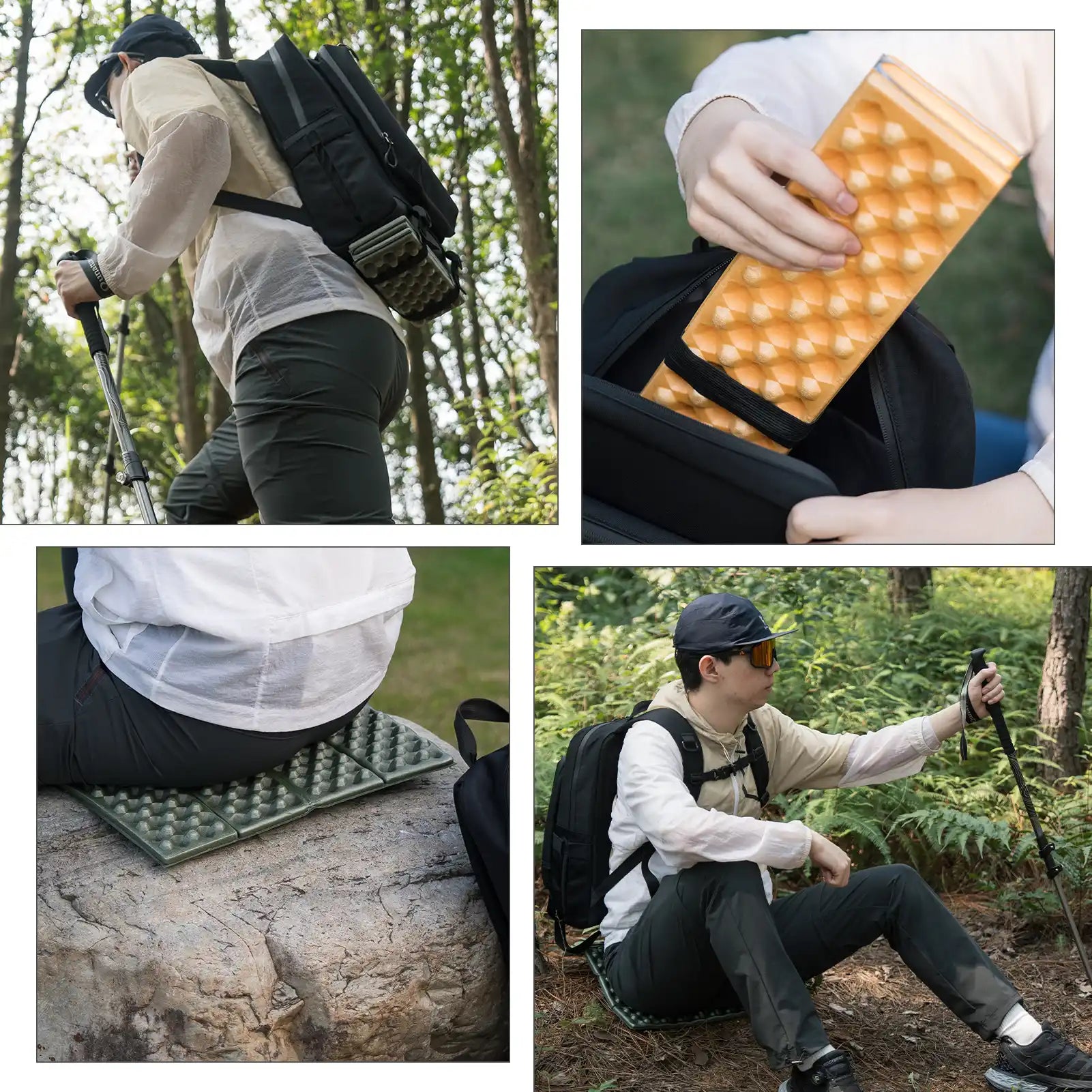 Folding foam seat pad